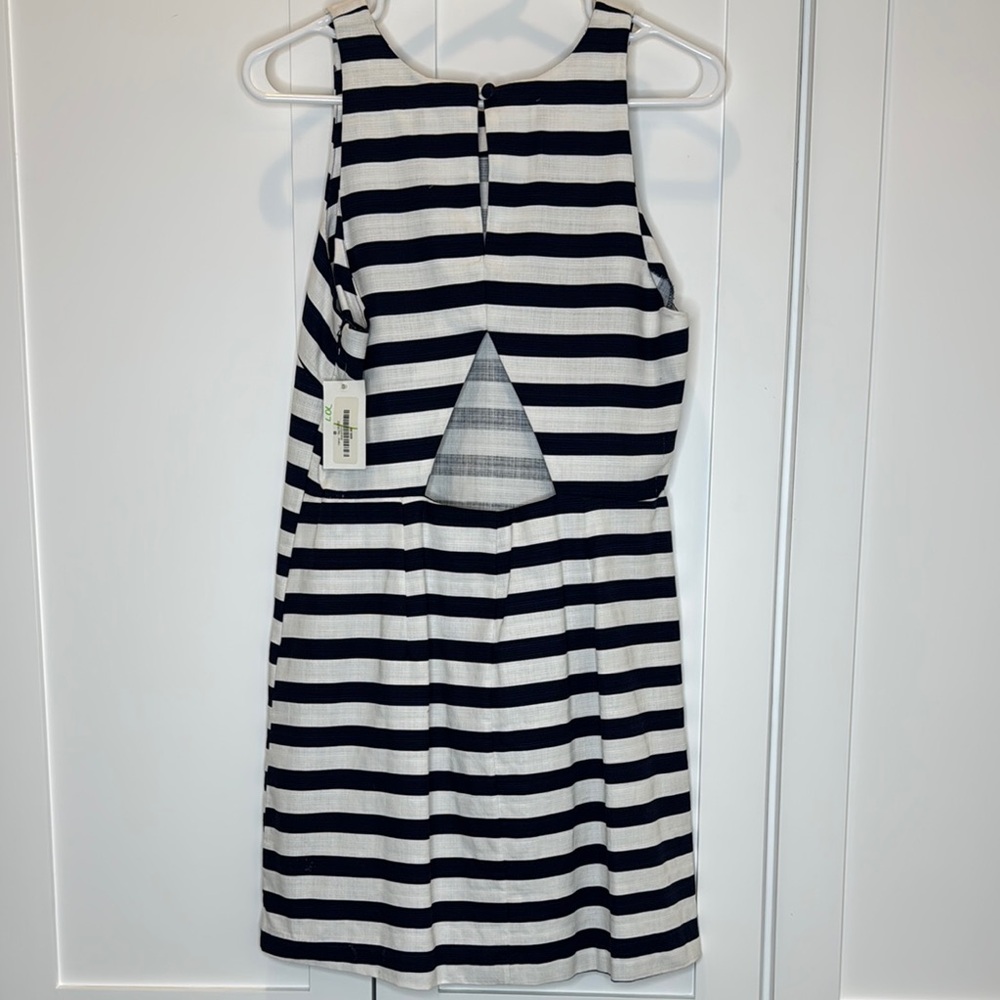 BB Dakota Navy & White striped sundress